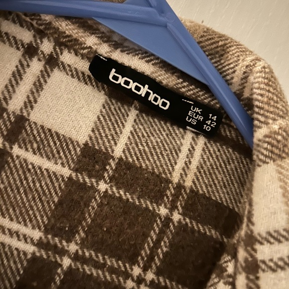 Tan plaid shacket - Picture 2 of 2